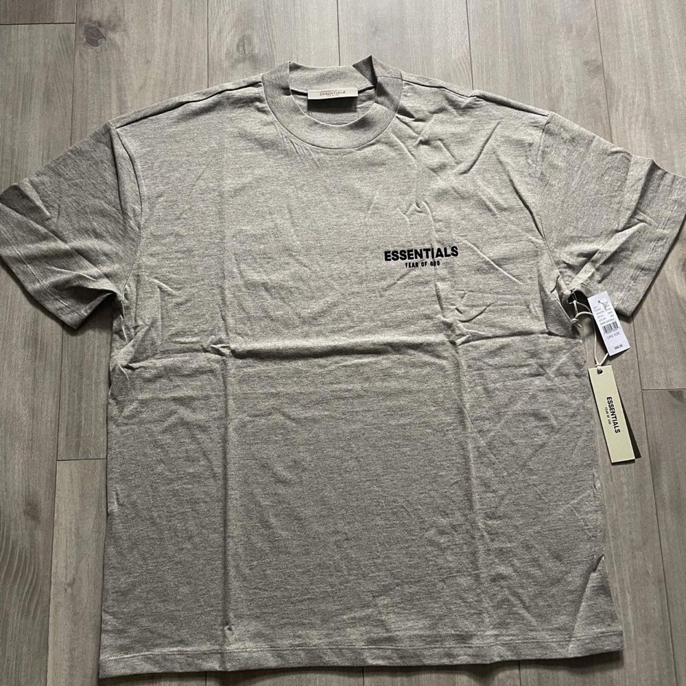 Xsmall Dark Oatmeal Essentials Fear of God Men's Logo T-Shirt
